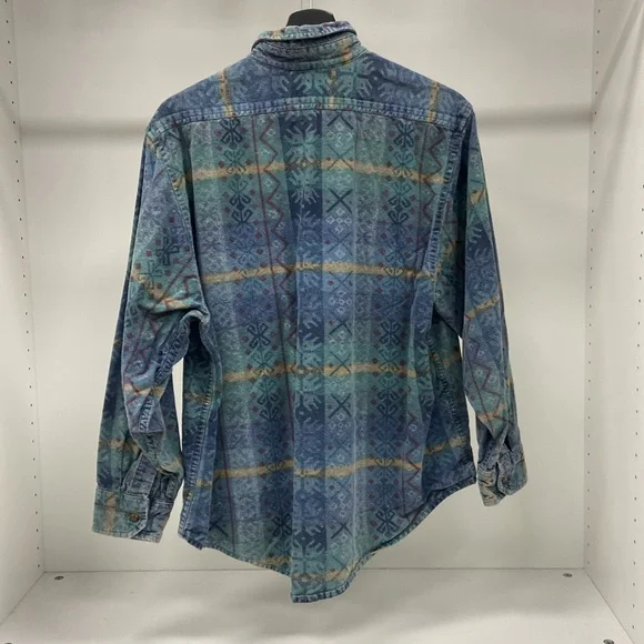 L.L. Bean Patterned Button Up - L - Picture 2 of 4